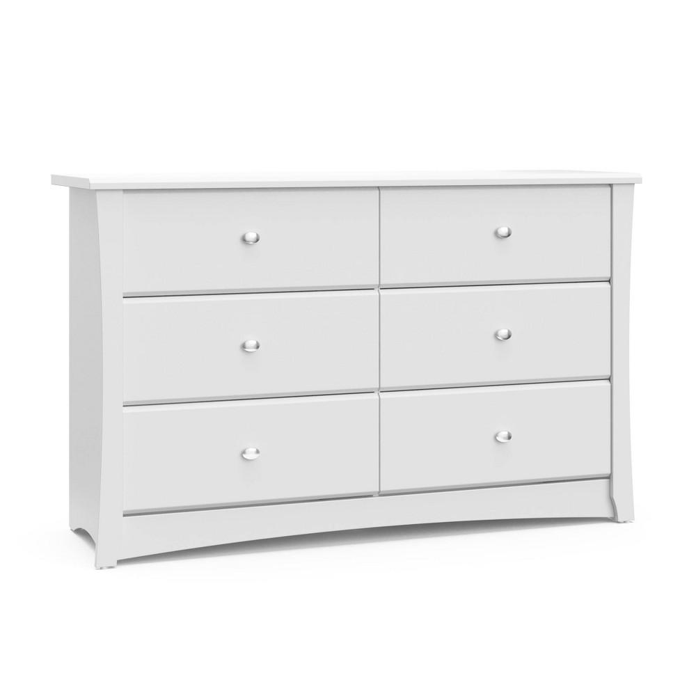 Photos - Dresser / Chests of Drawers Storkcraft Crescent 6 Drawer Dresser with Interlocking Drawers - White