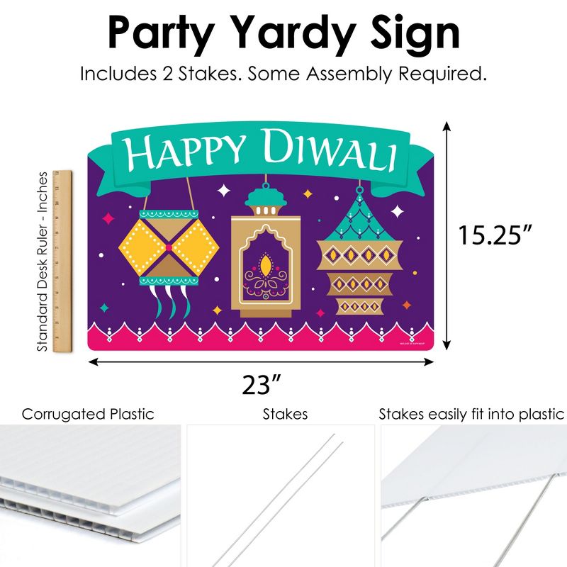 Big Dot of Happiness Happy Diwali - Festival of Lights Party Yard Sign Lawn Decorations - Party Yardy Sign, 5 of 8
