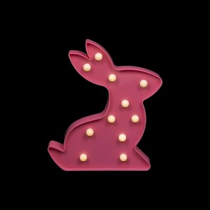 Northlight 9.5" LED Lighted Pink Easter Bunny Marquee Wall Sign - 1 of 4