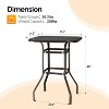 VINGLI 32" Indoor-Outdoor Bar Height Table, Square Tempered Glass Metal Table for Patio, Backyard, Poolside and Garden - 3 of 4