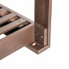 Okak Rustic Acacia Wood Porch Swing Bed,Twin Size Outdoor Bench Swing with 118-inch Ropes,Garden Swing for Patio,Backyard,Garden - 4 of 4