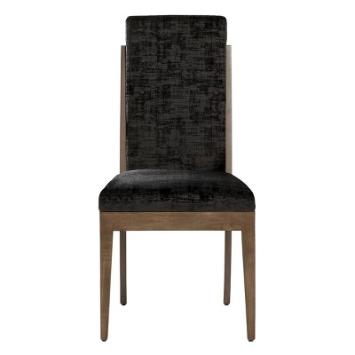 Velvet and Wood Dining Armless Chair Black - Venus Williams Collection