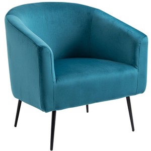 Nordlys Metal and Velvet Lounge Chair Modern Design Style Upholstery Living Room - 1 of 4