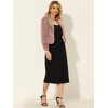INSPIRE CHIC Women's Cropped Lapel Long Sleeve Fluffy Faux Fur Jackets - 2 of 4