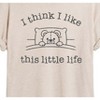 Women's - Instant Message - I Think I Like This Little Life Bear In Bed Oversized Graphic T-Shirt - 2 of 4