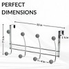 Evideco French Home Goods Versatile Over-the-Door Metal Rack with Ceramic Hooks - 4 of 4