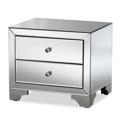 Baxton studio hollywood regency deals glamour style nightstand bedside table