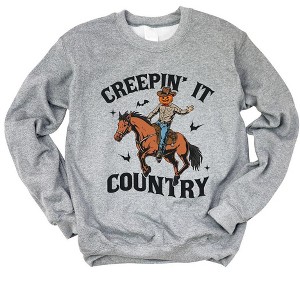 Simply Sage Market Women's Graphic Sweatshirt Creepin' It Country Cowboy - 1 of 3