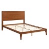 Merax Mid-Century Modern Bamboo Platform Bed with Headboard and Metal Support - 3 of 4