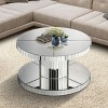 Luxury Double-Tier Round Coffee and End Table Set with Glass, Modern Cylinder Side Table for Living Room-Maison Boucle - 2 of 4