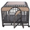 DSVIMOY 46" Dog Crate, Furniture Style Dog Crate with Removable Trays and Wheels for Dogs, Gray, 46"*31.5"*36.6" - 2 of 4