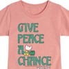 Girls' - Woodstock - Give Peace A Chance Fitted Short Sleeve Graphic T-Shirt - 2 of 4