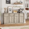 62.4" Large Modern Sideboard Buffet Cabinet,4 Doors & 4 Drawers Storage Cabinet for Kitchen, Dining Room, Living Room - Multi-Room Storage - 4 of 4