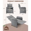 Electric Recliner Chair - Power Adjustable Fabric Recliner with Remote (Grey) - 3 of 4