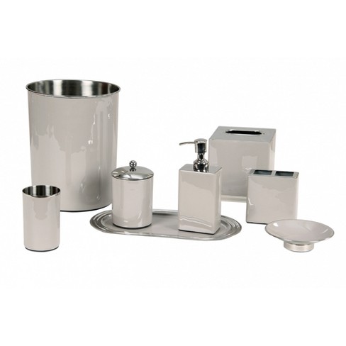 Set Of 5 Trier Bath Accessories Gray Impeccably Designed And Crafted 100%  Stainless Steel Bath Accessories Set - Better Trends : Target