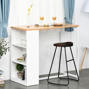 CAVINAS Dining Table Kitchen Table Bar Table Counter Height Dining Table with 3 Storage Shelves - 1 of 4