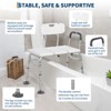 Tub Transfer Bench with Backrest and Padded Armrests, Height Adjustable, 300lb Shower Chair with Suction Cups for Elderly, Disabled, Injury Recovery - 4 of 4