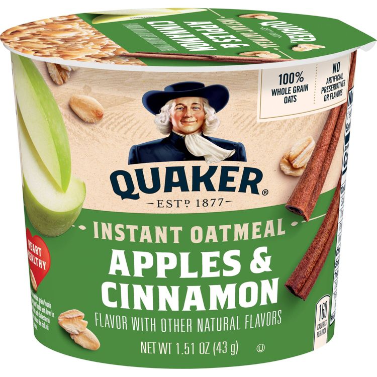 Quaker Instant Oatmeal Cup Apple Cinnamon 1.51oz: No Artificial Flavors, No Preservatives, 1 of 7