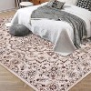 Boho Area Rug,Machine Washable Ultra-Thin Low-Pile Floral Carpet Non-Slip Soft Indoor Rug for Living Room & Bedroom - 3 of 4