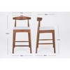 Akoasm Upholstered 24 Inch Solid Wood Kitchen Dinning Chairs Stools with Wood Legs-Light Grey - 2 of 4