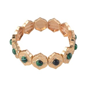 RACHEL Rachel Roy Gold Tone Casted Stretch Bracelet with Semi-Precious Stone Accents - 1 of 4