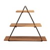 Sagebrook Home 20" Wooden Triangle Shelf with Metal Frame - 3 Tiered Wall Shelf in Brown - Rustic Farmhouse Contemporary - 2 of 4