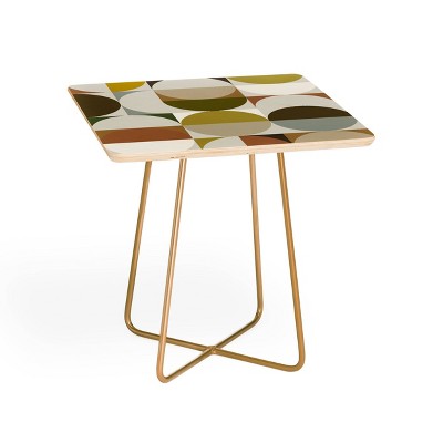 The Old Art Studio Mid Century Side Table White/Gold - Deny Designs
