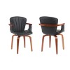 Homy Casa Set of 2 Swivel PU Leather Dining Chairs with Curved Wood Frame and Armrest - 4 of 4