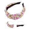 Unique Bargains Women's Elegant Knotted Printed Wide Hairband 6.30"x4.92" Rose Red 1 Pc - 3 of 3