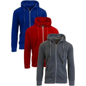 Galaxy By Harvic Boy's Slim Fit Fleece Lined Zip Up Hoodie-3 Pack - 1 of 4