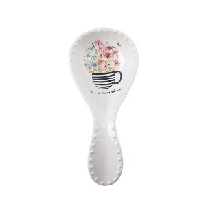Transpac Dolomite 8.5 in. Off-White Spring Wrapped in Grace Spoon Rest - 1 of 1