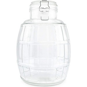 Darware Gallon Glass Barrel Jar; Clamp-Top Barrel-Shaped Canister for Food and Household Storage - 1 of 4