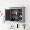NicBex Bathroom Wall Mount Storage Cabinet Mirror Medicine Cabinet with Single Door & 3 Open Shelves - 4 of 4