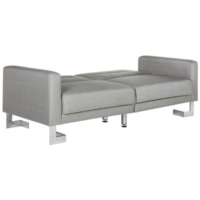 Contemporary Gray 76'' Metal Frame Sleeper Sofa Bed