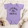 The Juniper Shop License To Drool Baby Short Sleeve Bodysuit - NB - Lavender - 3 of 4