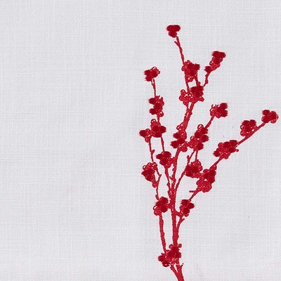 Berry Elegance White and Red Cotton Christmas Napkin Set, 20" x 20", 4 Pieces
