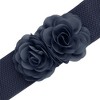 Elerevyo Women's Big Double-Flower Stretchy Elastic Wide Chunky Dress Waistband Belts - 2 of 4