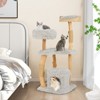 Tangkula 49" Tall Wooden Cat Tree Solid Wood Cat Tower w/ Jute Scratching Posts - 3 of 4