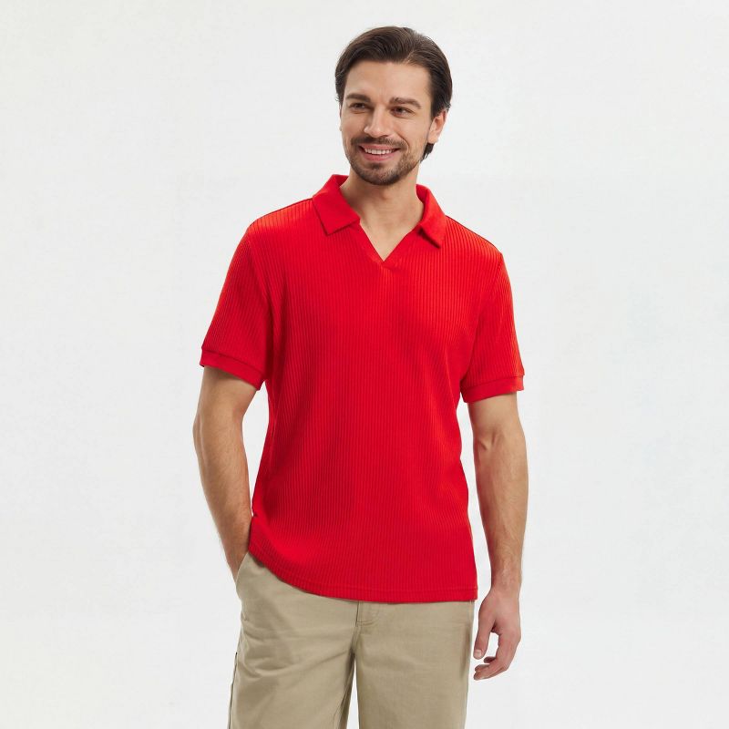 Men's Short Sleeve Johnny Collar Polo Shirt - Goodfellow & Co™ Red S