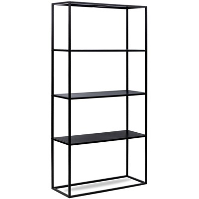 Nordlys 4-Tier Metal and Wood Bookshelf Industrial Style Living Room