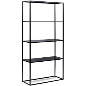Nordlys 4-Tier Metal and Wood Bookshelf Industrial Style Living Room - 1 of 4