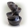 Alpine 13" Tiering Bowls Tabletop Fountain with LED Lights Gray - image 4 of 4