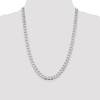 Black Bow Jewelry Mens 8mm Sterling Silver Hollow Flat Open Curb Chain Necklace - 3 of 4