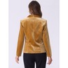 INSPIRE CHIC Women's Office Solid Shawl Collar Jetted Pockets One Button Velvet Blazer - 4 of 4