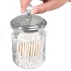 Scroll Cotton Jar Silver - Popular Bath Popular Home: Metal Bathroom Canister with Lid, Round Shape, Easy to Clean - 3 of 4