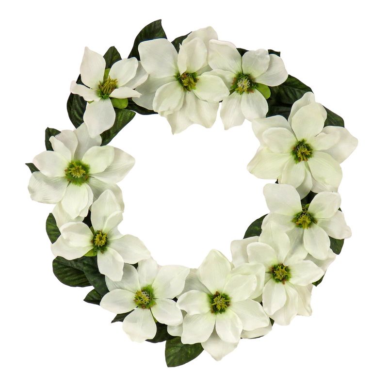 24" Artificial Magnolia Wreath Cream - National Tree Company, 1 of 4