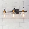 LNC Charm Black and Antique Gold with Clear Glass Globe Modern  Farmhouse Vanity Lights, 3 Light/ 4 Light/5 Light - 2 of 4