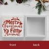 Rustic Winter Merry Christmas Ya Filthy Animal Tree Wood Box Sign - 4 of 4