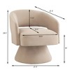 Ridstar Beige 360 Degree Comfy Swivel Barrel Chair, Upholstered Velvet Round Accent Chairs with Open Backrest - 2 of 4