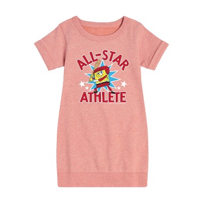 - SpongeBob SquarePants - American All Star Graphic Short Sleeve Fleece Dress